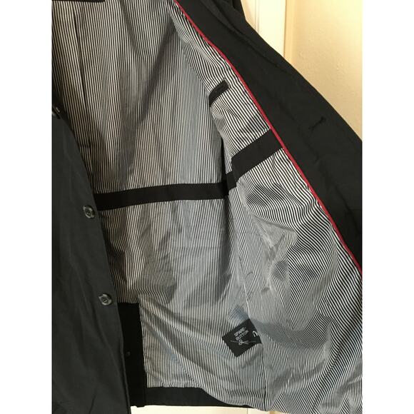 Allan Clark 50 Lightweight Hidden Button Up Blk Jacket Exterior Interior Pockets - Picture 3 of 9